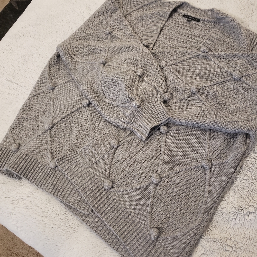 Gray Oversized Cardigan